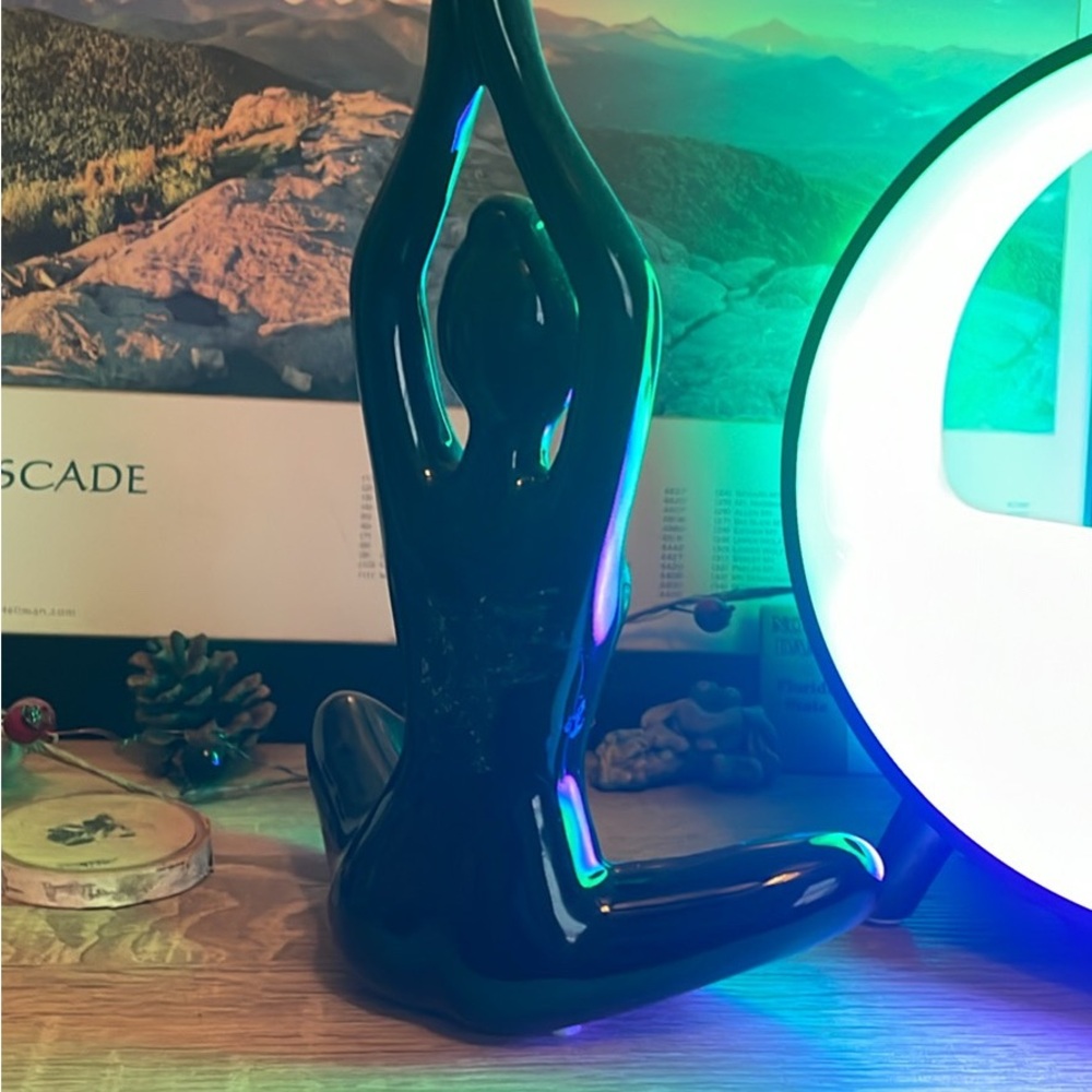 Black Yoga Pose Sculpture